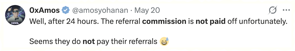 They do not pay their referrals