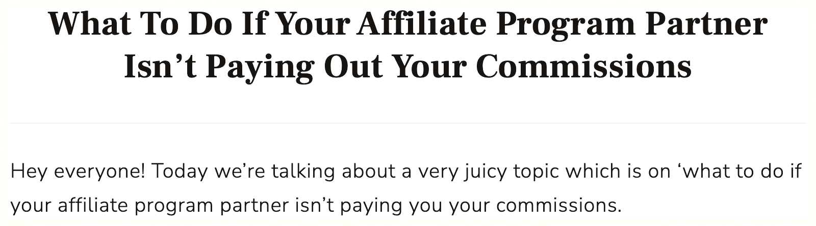What to do if your affiliate partner isn't paying commissions